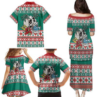 Hawaiian Skull Surfs Family Matching Puletasi and Hawaiian Shirt Mele Kalikimaka Palaka Quilt Pattern LT9 - Polynesian Pride