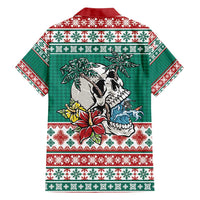 Hawaiian Skull Surfs Family Matching Puletasi and Hawaiian Shirt Mele Kalikimaka Palaka Quilt Pattern LT9 - Polynesian Pride