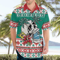 Hawaiian Skull Surfs Hawaiian Shirt Mele Kalikimaka Palaka Quilt Pattern LT9 - Polynesian Pride