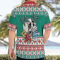 Hawaiian Skull Surfs Hawaiian Shirt Mele Kalikimaka Palaka Quilt Pattern LT9 - Polynesian Pride