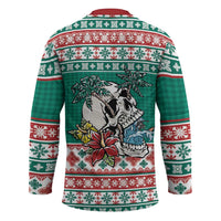 Hawaiian Skull Surfs Hockey Jersey Mele Kalikimaka Palaka Quilt Pattern LT9 - Polynesian Pride