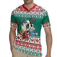 Hawaiian Skull Surfs Rugby Jersey Mele Kalikimaka Palaka Quilt Pattern LT9 - Polynesian Pride