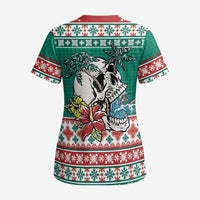 Hawaiian Skull Surfs Scrub Top Mele Kalikimaka Palaka Quilt Pattern - Polynesian Pride