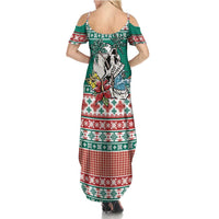 Hawaiian Skull Surfs Summer Maxi Dress Mele Kalikimaka Palaka Quilt Pattern LT9 - Polynesian Pride
