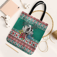 Hawaiian Skull Surfs Tote Bag Mele Kalikimaka Palaka Quilt Pattern - Polynesian Pride