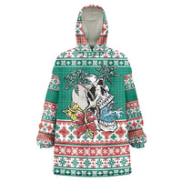 Hawaiian Skull Surfs Wearable Blanket Hoodie Mele Kalikimaka Palaka Quilt Pattern - Polynesian Pride