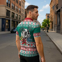 Hawaiian Skull Surfs Zipper Polo Shirt Mele Kalikimaka Palaka Quilt Pattern LT9 - Polynesian Pride