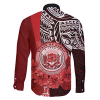 Aloha Vintage Hawaii Tribal Family Matching Mermaid Dress and Hawaiian Shirt Red Style LT9 - Polynesian Pride