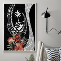 Hafa Adai Guam Canvas Wall Art Tropical Flowers with Polynesian Pattern LT9 - Polynesian Pride