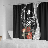 Hafa Adai Guam Shower Curtain Tropical Flowers with Polynesian Pattern LT9 - Polynesian Pride