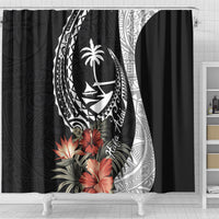 Hafa Adai Guam Shower Curtain Tropical Flowers with Polynesian Pattern LT9 - Polynesian Pride