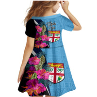 Bula Fiji Vintage Fijian Masi Pattern Family Matching Mermaid Dress and Hawaiian Shirt Blue Unique LT9 - Polynesian Pride