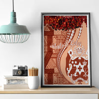 Vintage Tonga Kahoa Heilala Flower Canvas Wall Art LT9 - Polynesian Pride