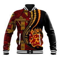 Vintage Tonga Malo E Lelei Ngatu Pattern Baseball Jacket LT9 Unisex Red - Polynesian Pride