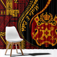 Vintage Tonga Malo E Lelei Ngatu Pattern Window Curtain LT9 - Polynesian Pride