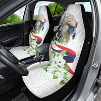 Philippines Eagle and Sampaguita Flowers Car Seat Cover Polynesian Pattern
