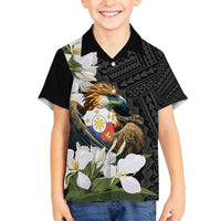 Philippines Eagle with Coat Of Arm Family Matching Tank Maxi Dress and Hawaiian Shirt Simple Sampaguita Jasmine