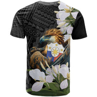 Philippines Eagle with Coat Of Arm T Shirt Simple Sampaguita Jasmine LT9 - Polynesian Pride