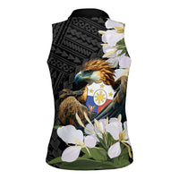 Philippines Eagle with Coat Of Arm Women Sleeveless Polo Shirt Simple Sampaguita Jasmine
