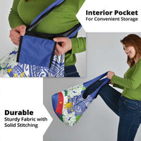 Philippines Flag Grocery Bag Sampaguita Jasmine with Polynesian Tribal