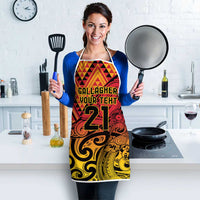 New Zealand Rangatira Custom Apron Red and Gold Niho Taniwha Maori Tribal - Polynesian Pride