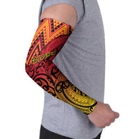 New Zealand Rangatira Custom Arm Sleeves Red and Gold Niho Taniwha Maori Tribal - Polynesian Pride