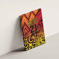 New Zealand Rangatira Custom Canvas Wall Art Red and Gold Niho Taniwha Maori Tribal