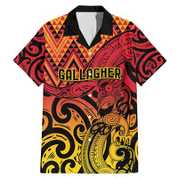 New Zealand Rangatira Custom Family Matching Mermaid Dress and Hawaiian Shirt Red and Gold Niho Taniwha Maori Tribal