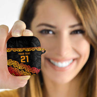 New Zealand Rugby Pacific Custom AirPods Case Rangatira Maori Kowhaiwhai Pattern LT9 Gold - Polynesian Pride
