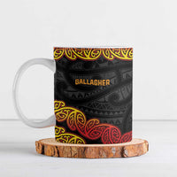 New Zealand Rugby Pacific Custom Ceramic Mug Rangatira Maori Kowhaiwhai Pattern LT9 Gold - Polynesian Pride
