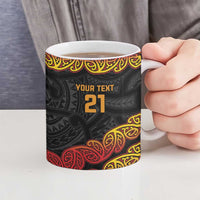 New Zealand Rugby Pacific Custom Ceramic Mug Rangatira Maori Kowhaiwhai Pattern LT9 - Polynesian Pride