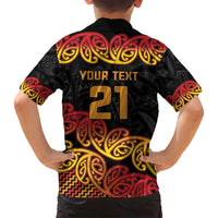New Zealand Rugby Pacific Custom Family Matching Long Sleeve Bodycon Dress and Hawaiian Shirt Rangatira Maori Kowhaiwhai Pattern