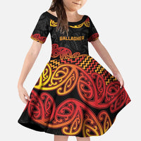 New Zealand Rugby Pacific Custom Family Matching Off Shoulder Maxi Dress and Hawaiian Shirt Rangatira Maori Kowhaiwhai Pattern