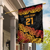 New Zealand Rugby Pacific Custom Garden Flag Rangatira Maori Kowhaiwhai Pattern