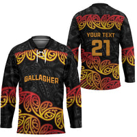 New Zealand Rugby Pacific Custom Hockey Jersey Rangatira Maori Kowhaiwhai Pattern - Polynesian Pride