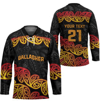 New Zealand Rugby Pacific Custom Hockey Jersey Rangatira Maori Kowhaiwhai Pattern LT9 - Polynesian Pride