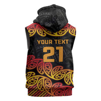New Zealand Rugby Pacific Custom Sleeveless Zip Hoodie Rangatira Maori Kowhaiwhai Pattern LT9 - Polynesian Pride