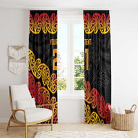 New Zealand Rugby Pacific Custom Window Curtain Rangatira Maori Kowhaiwhai Pattern