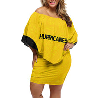 New Zealand Rugby Pacific Custom Family Matching Off Shoulder Short Dress and Hawaiian Shirt Hau Awhiowhio Maori Tribal Tattoo