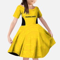 New Zealand Rugby Pacific Custom Kid Short Sleeve Dress Hau Awhiowhio Maori Tribal Tattoo