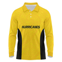 New Zealand Rugby Pacific Custom Long Sleeve Polo Shirt Hau Awhiowhio Maori Tribal Tattoo