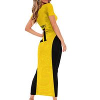 New Zealand Rugby Pacific Custom Short Sleeve Bodycon Dress Hau Awhiowhio Maori Tribal Tattoo