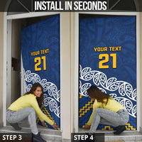 New Zealand Rugby Pacific Custom Door Cover Kahupeka Maori Kowhaiwhai Pattern - Polynesian Pride