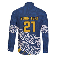 New Zealand Rugby Pacific Custom Family Matching Off The Shoulder Long Sleeve Dress and Hawaiian Shirt Kahupeka Maori Kowhaiwhai Pattern