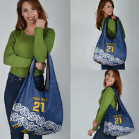 New Zealand Rugby Pacific Custom Grocery Bag Kahupeka Maori Kowhaiwhai Pattern