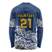 New Zealand Rugby Pacific Custom Long Sleeve Shirt Kahupeka Maori Kowhaiwhai Pattern