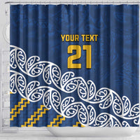 New Zealand Rugby Pacific Custom Shower Curtain Kahupeka Maori Kowhaiwhai Pattern