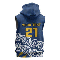 New Zealand Rugby Pacific Custom Sleeveless Zip Hoodie Kahupeka Maori Kowhaiwhai Pattern - Polynesian Pride