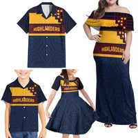 New Zealand Rugby Pacific Custom Family Matching Off Shoulder Maxi Dress and Hawaiian Shirt Kahupeka Retro 2025 Taniko Motif
