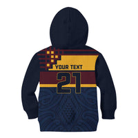 New Zealand Rugby Pacific Custom Kid Hoodie Kahupeka Retro 2025 Taniko Motif